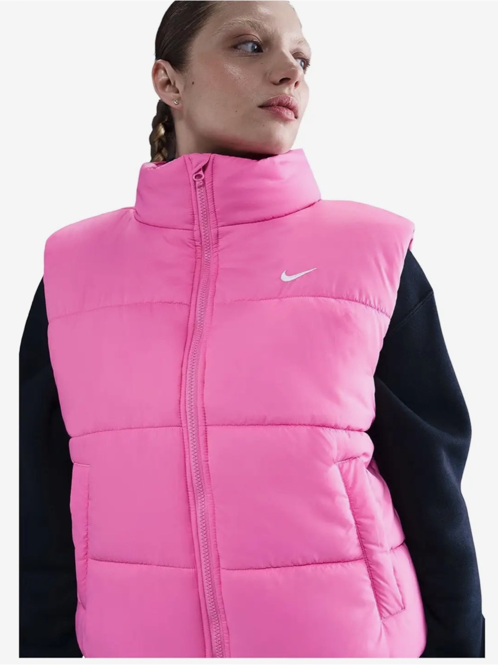 NWT Nike ThermaFit Bright Pink Puffer Vest Women’s Sz M